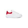 Alexander Mcqueen Man's Oversize White Leather And Red Heel Sneakers