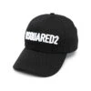 DSQUARED2 Black Baseball Cap With Contrasting Maxi Logo In Cotton Man