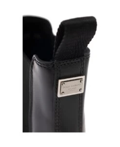 Dolce & Gabbana Black Chelsea Ankle Boots With Chunky Platform With Logo Plaque In Leather Blend Man -Volk Clothing Sales 5126027e1001aba35f4492bde462c285