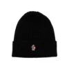 Black Ribbed Wool Beanie