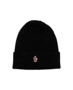 Black Ribbed Wool Beanie