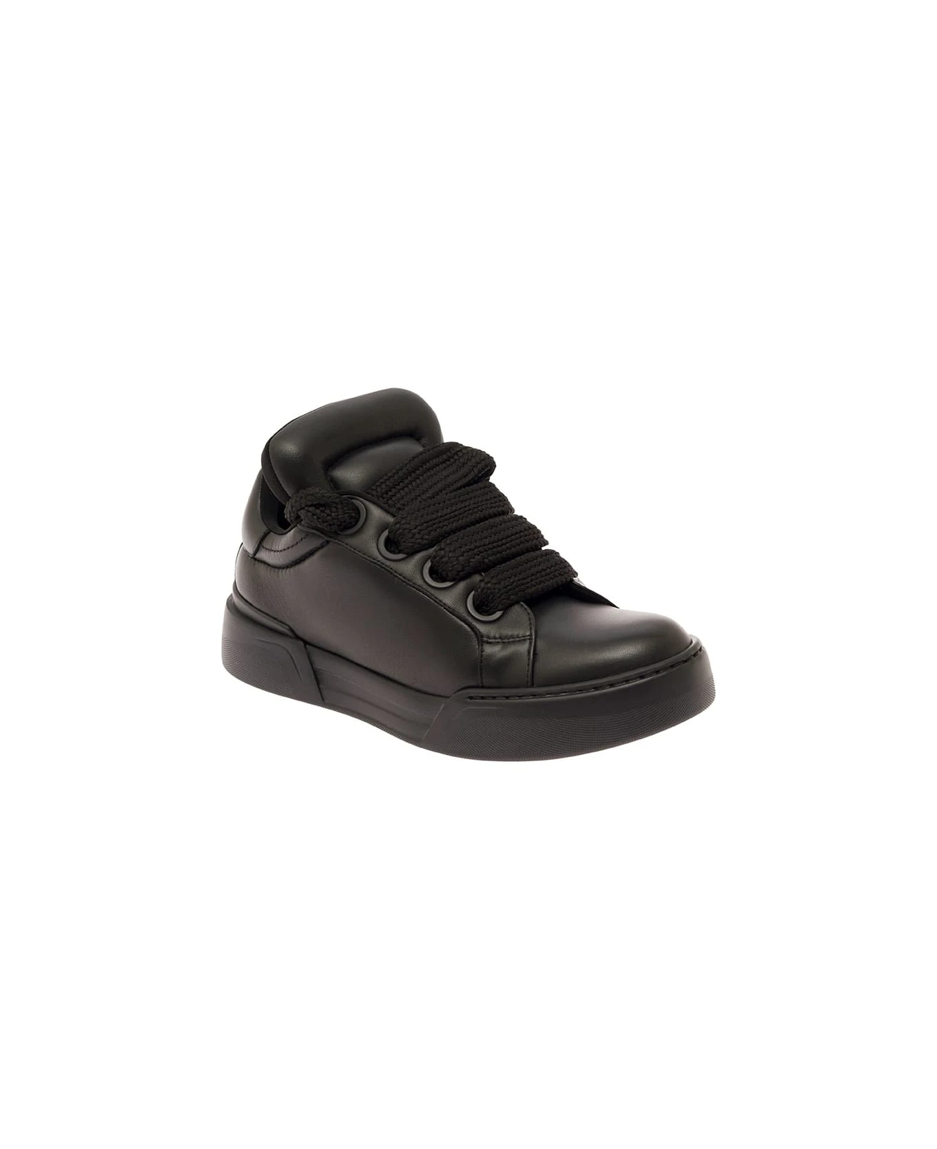 Dolce & Gabbana 'megaskate' Black Padded Low Top Sneakers In Smooth Leather Man 2 Dolce & Gabbana 'megaskate' Black Padded Low Top Sneakers In Smooth Leather Man - Image 2