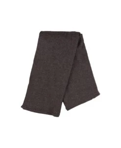 Brown Ribbed Cashmere Scarf