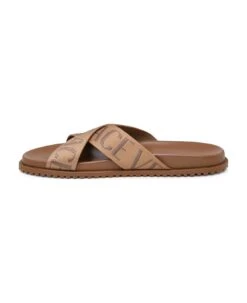Versace Brown Leather Blend Slippers -Volk Clothing Sales 5493edfcce5fdbacd77b97d0446c14a0
