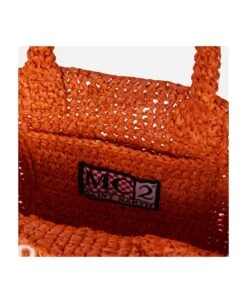MC2 Saint Barth Mini Vanity Orange Raffia Bag With Front Embroidery -Volk Clothing Sales 54b5c5f20732bf72ded861cab51d017e