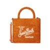 MC2 Saint Barth Mini Vanity Orange Raffia Bag With Front Embroidery