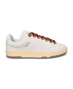Lanvin Lite Curb Sneakers In Ivory Suede