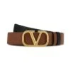 Valentino Garavani Brown Leather Vlogo Belt