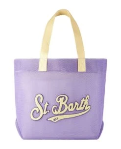 MC2 Saint Barth Mesh Purple Shopper Bag With Terry Patch | Melissa Satta Special Edition