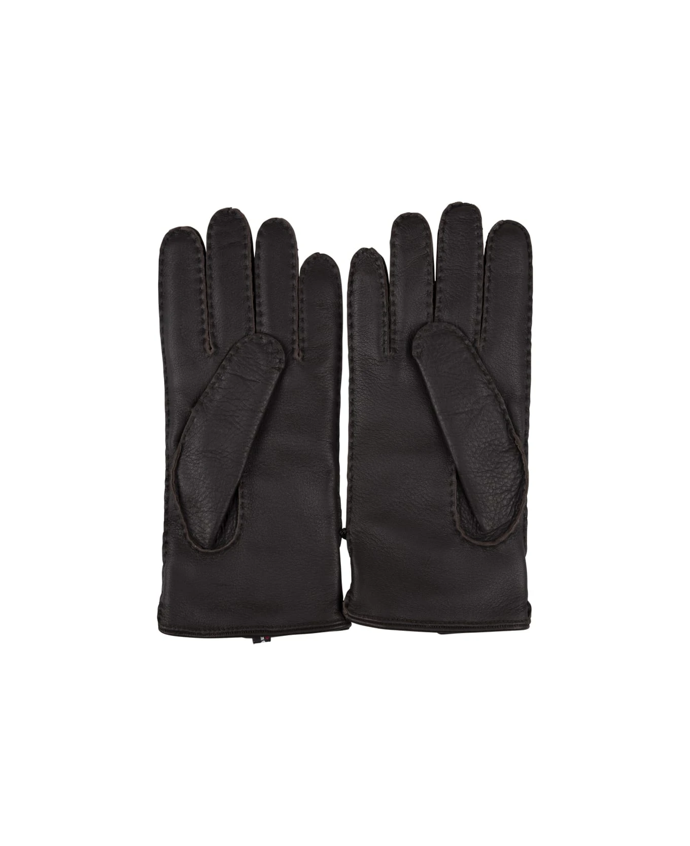 Kiton Dark Brown Leather And Cashmere Gloves 2 Kiton Dark Brown Leather And Cashmere Gloves - Image 2
