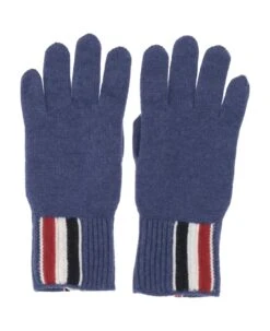 Wool Gloves With Tricolor Pattern