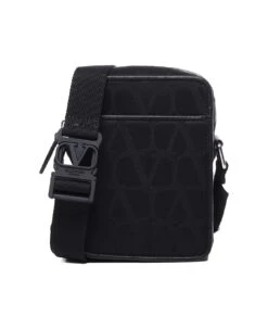 Valentino Garavani Black Small Shoulder Bag In Nylon