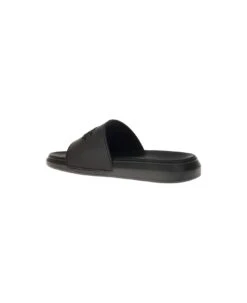 Alexander McQueen Black Rubber Slide Sandals With Logo -Volk Clothing Sales 65eadcb344df3d9a06f5fe9d07166343