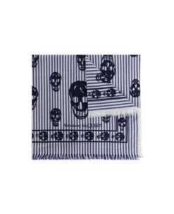 Alexander McQueen Striped Raw Cut Edge Scarf