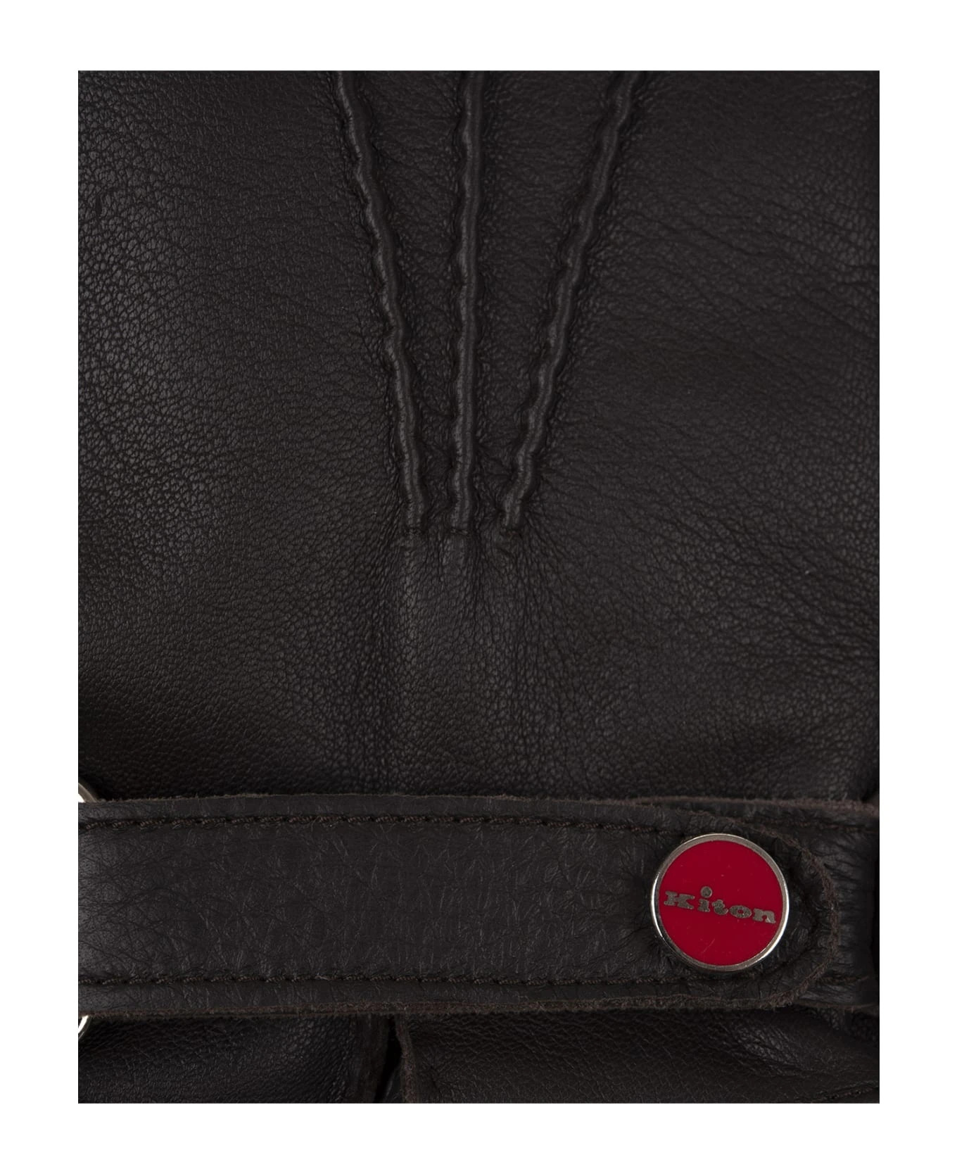 Kiton Dark Brown Leather And Cashmere Gloves 3 Kiton Dark Brown Leather And Cashmere Gloves - Image 3