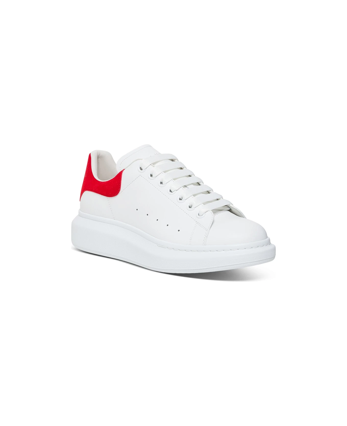Alexander Mcqueen Man's Oversize White Leather And Red Heel Sneakers 2 Alexander Mcqueen Man's Oversize White Leather And Red Heel Sneakers - Image 2