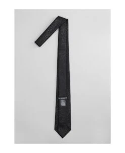 Emporio Armani Tie In Black Silk -Volk Clothing Sales 6a4fa58379b74bc78048ab97d68f2632