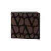 Valentino Garavani Iconographe Toile Wallet With Leather Details