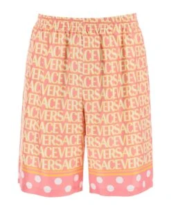 Versace Allover Silk Shorts