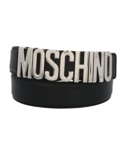 MOSCHINO Silver Buckle Belt