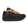 Lanvin Curb Sneakers In Brown Leather