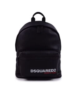 DSQUARED2 Hammered Leather Backpack With Logo
