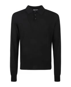 Lanvin Long-sleeved Plain Polo Shirt