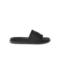 Alexander McQueen Black Rubber Slide Sandals With Logo