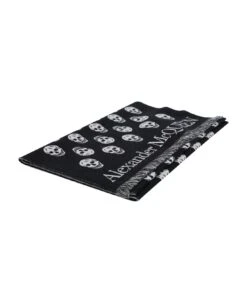 Alexander McQueen Skull-jacquard Fringed Scarf