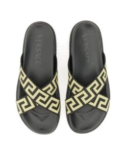 Versace Motif-printed Slip-on Sandals -Volk Clothing Sales 74d21a24c88a01f3bd70da1763a85ad0