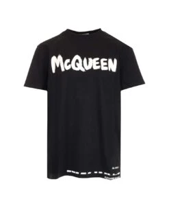 Alexander McQueen Black 'graffiti' T-shirt