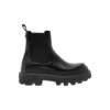 Dolce & Gabbana Black Chelsea Ankle Boots With Chunky Platform With Logo Plaque In Leather Blend Man