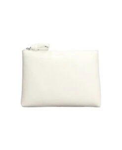 Lemaire Small Pouch Clutch In White Leather