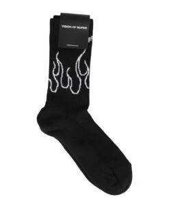 Vision Of Super Black Socks With White Contour