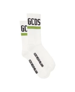 White Socks In Terry Cloth With Logo And Contrasting Details Gcds Man