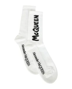 Alexander McQueen Embroidered Logo Socks