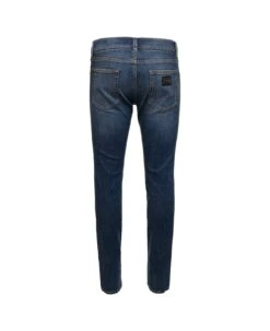 Dolce & Gabbana Blue Skinny Jeans With Logo Plaque At The Back In Stretch Cotton Denim Man -Volk Clothing Sales 8373e5bc3a3d9d7c82f0415a09fe2913