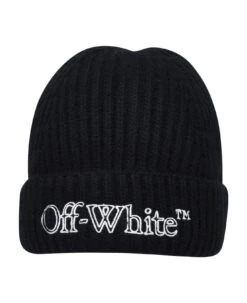 Off-White 'sailor' Black Cashmere Blend Beanie