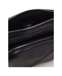 FENDI Black Leather Shoulder Bag -Volk Clothing Sales 85f9e07d32ea496b627e709f8372541f