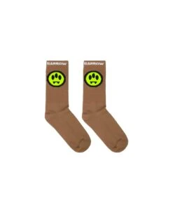 BARROW Socks Unisex Brown Cotton Sport Socks With Logo