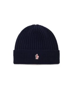 Blue Beanie With Logo Patch