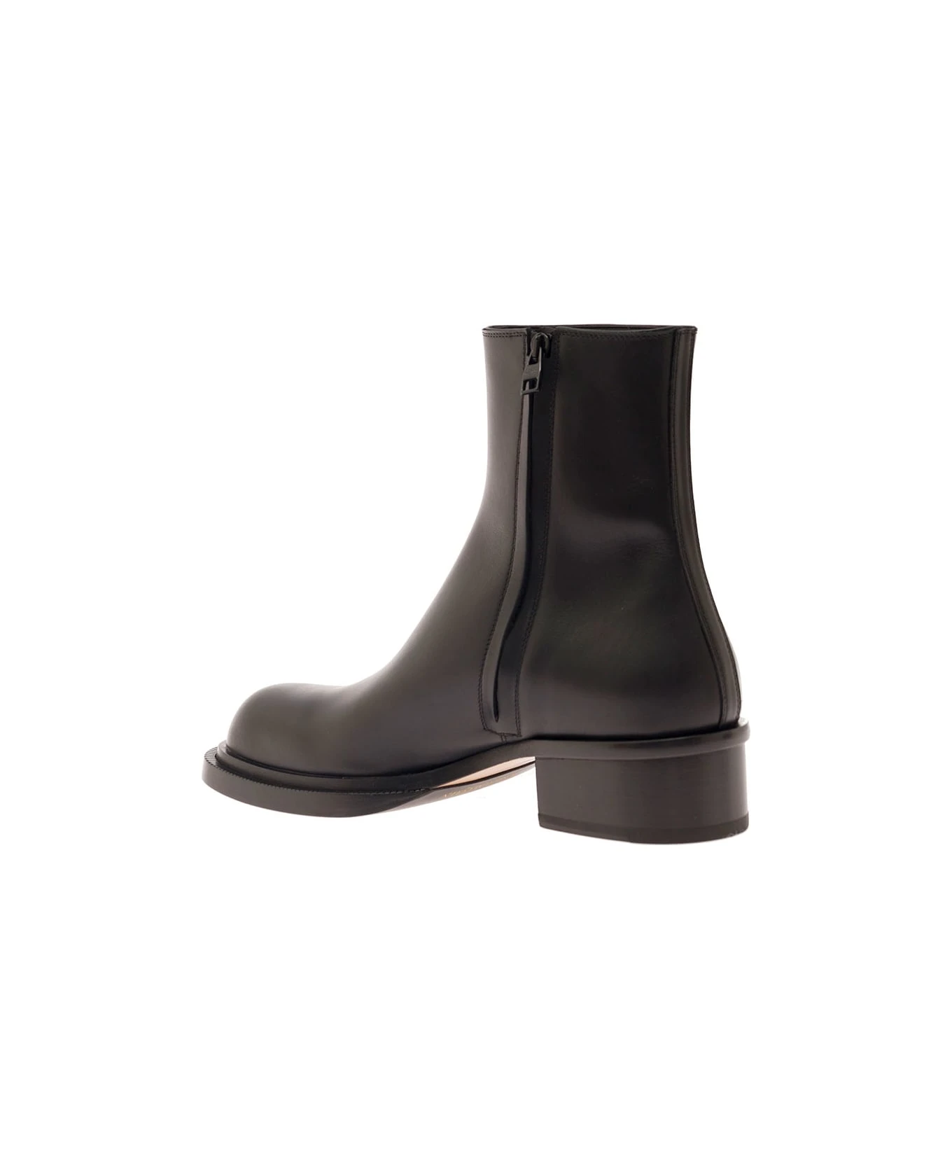 Alexander McQueen 'stack' Black Round-toe Boots In Smooth Leather Man 3 Alexander McQueen 'stack' Black Round-toe Boots In Smooth Leather Man - Image 3