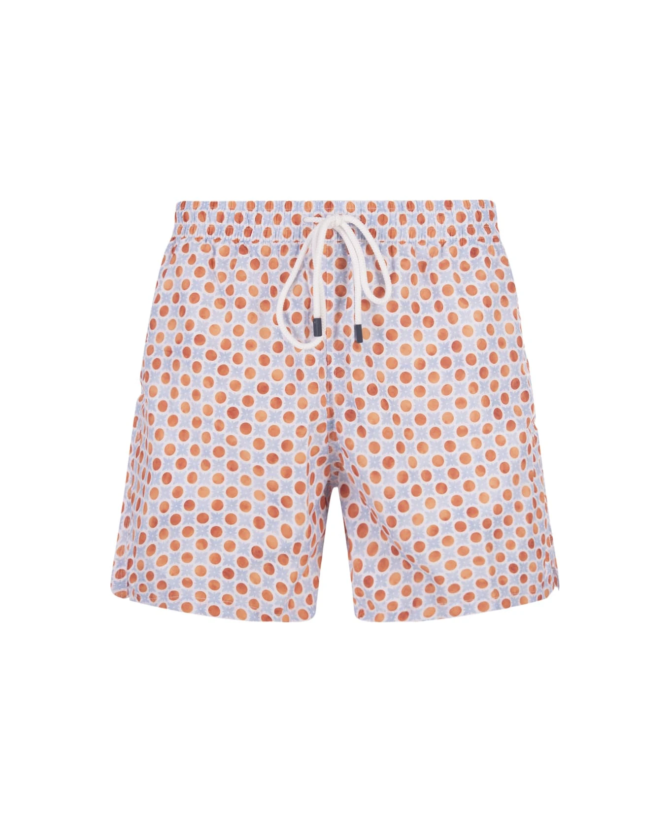 Swim Shorts With Two-tone Flower And Polka Dot Pattern 1 Swim Shorts With Two-tone Flower And Polka Dot Pattern