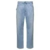 Bottega Veneta Light Blue 5-pocket Style Jeans With Green Patch In Cotton Denim Woman