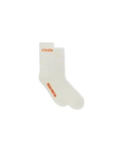 Ctnmb Long Socks White Orange