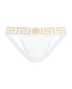 Versace Cotton Jockstrap With Greca Elastic Band