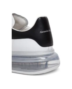 Alexander Mcqueen Man's Oversize White Leather Sneakers With Black Heel Tab -Volk Clothing Sales 94157a9f124e8c72307fa3adce219437