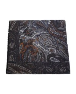 Kiton Brown Flower Print Scarf