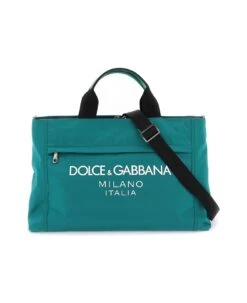 Dolce & Gabbana Rubberized Logo Nylon Duffle Bag