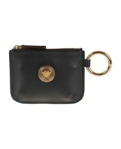 Versace Logo Top-zip Coin Case
